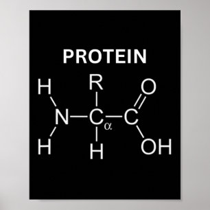 Proteinmolekül - Gym und Chemie - Bodybuilding Poster
