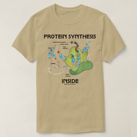 Proteinsynthese im Ribosomen-Biologie-Spaß T-Shirt (Design vorne)