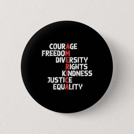 Protest Amerika Courage Freedom Rights Resist Men Button (Vorderseite)