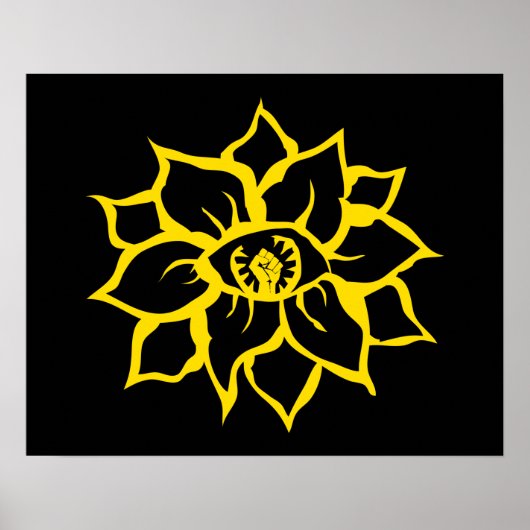 Protest aus der Faust der Blume Poster (Vorne)