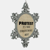 Protest, es ist dein Verfassungsrecht Schneeflocken Zinn-Ornament (Links)