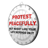 Protest friedlich, aber widerstehen dartscheibe (Vorderseite rechts)