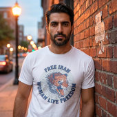 Protest gegen den Iran | Angry Lion Blue T-Shirt