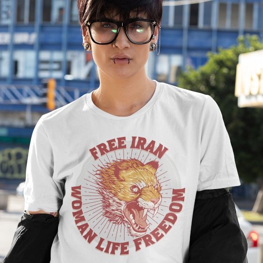 Protest gegen den Iran | Angry Lion Red T-Shirt