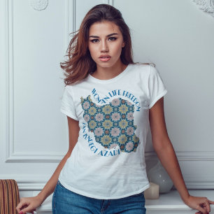 Protest gegen die Freiheit der Frau   Blume Blau T-Shirt