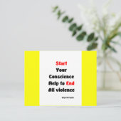Protest gegen Waffen Postkarte (Stehend Vorderseite)