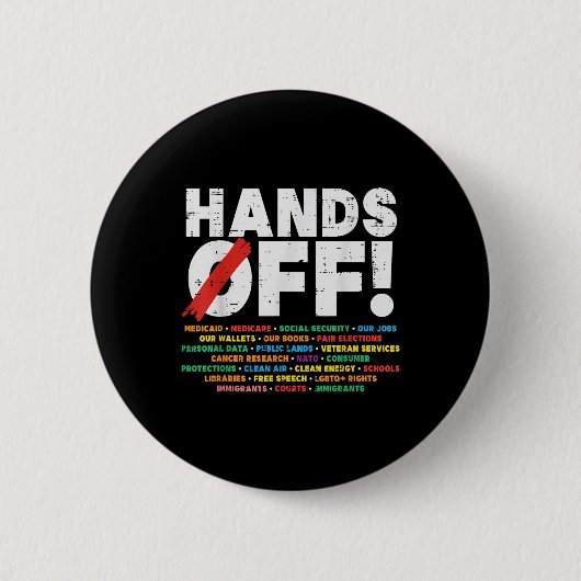 Protest Hände weg von Medicare Social Security Wid Button (Vorderseite)