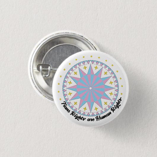 Protest Hex Sign Trans Rights Button (Vorne & Hinten)