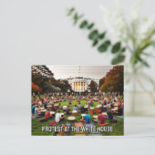 Protest im Weißen Haus - Trommelkreis Postkarte (Stehend Vorderseite)