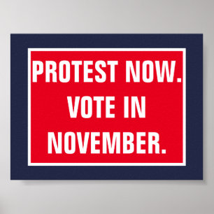 Protest jetzt Abstimmung im November politische Wi Poster