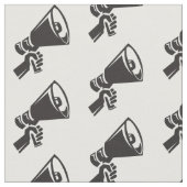 Protest Megaphone Schwarz-weißes Muster Resist Stoff (Nahaufnahme)