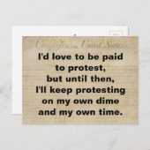 Protest meinen eigenen Zeitrahmen für den Rückstan Postkarte (Vorne/Hinten)