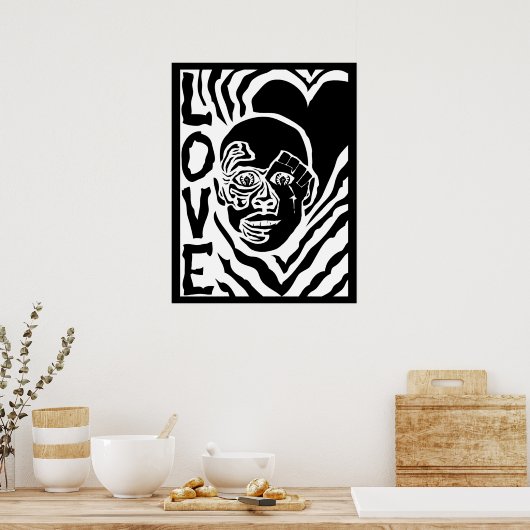 Protest mit Liebe Poster (Küche)