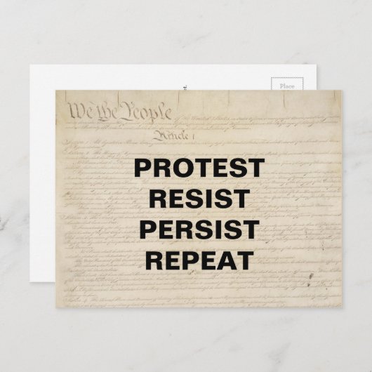 Protest Resist fortbestehen Wiederholung Wir, das Postkarte (Vorne/Hinten)