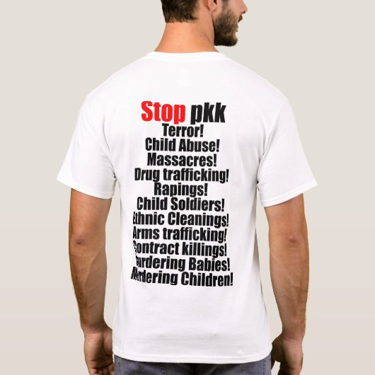 Protest. Stoppen Sie Terrorismus T-Shirt (Rückseite)