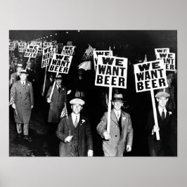 Protestaktion für Bier in den Vintagen 1950er Jahr Poster