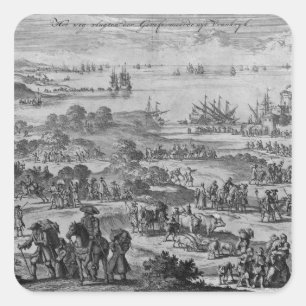 Protestanten, die Frankreich verlassen Quadratischer Aufkleber