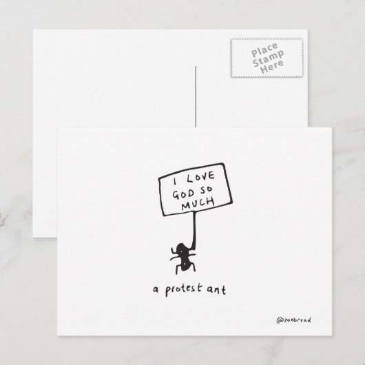 protestantische Postkarte (Vorne/Hinten)