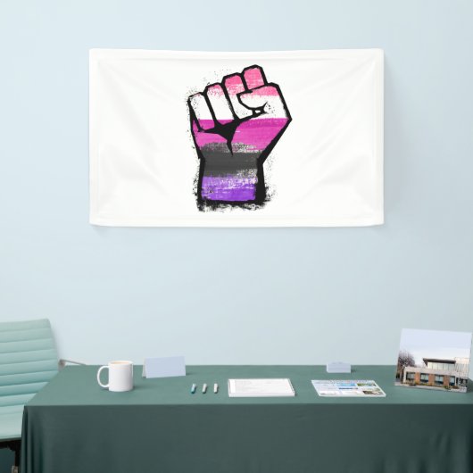 Protestfäuste Banner (Messeveranstaltung)