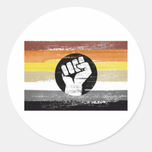 Protestflagge mit Bärenfarbe Runder Aufkleber
