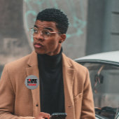 Protestmotto gegen Trump Button