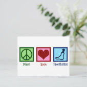 Prothetist Peace Liebe Prosthetics Postkarte (Stehend Vorderseite)