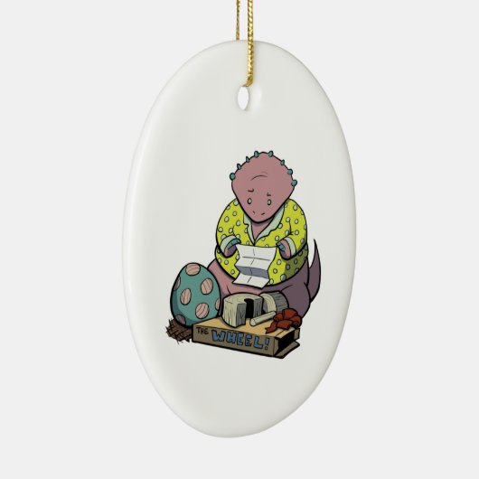 Protoceratops Elternteil auf Weihnachtsverzierung Keramikornament (Rechts)