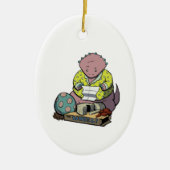 Protoceratops Elternteil auf Weihnachtsverzierung Keramikornament (Vorne)