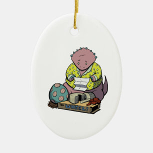 Protoceratops Elternteil auf Weihnachtsverzierung Keramikornament