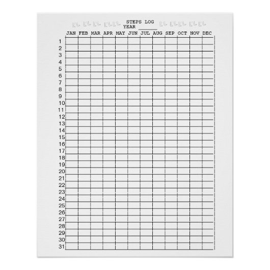 Protokollbögen für die einzelnen Monate des Jahres Poster (Vorderseite)