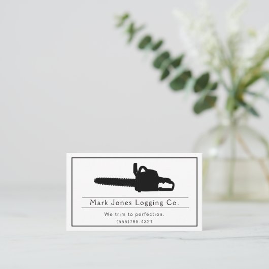 Protokollieren des Baumstamm-Schnitts Visitenkarte (Stehend Vorderseite)