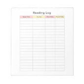 Protokollierungs-Notepad Notizblock (Vorderseite)