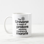 Proton-Neutron-Elektron-Idioten Kaffeetasse (Links)