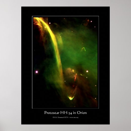 Protostar HH34 bei Orion - Weltraumastronomie Poster (Vorne)