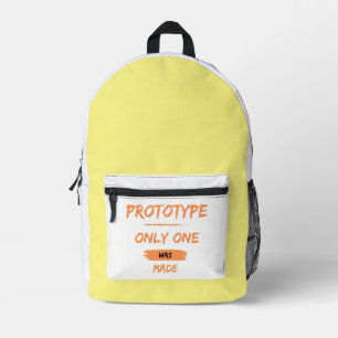 Prototyp, nur einer wurde hergestellt bedruckter rucksack