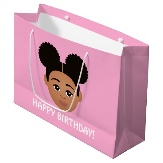 #Proud2BNaturalMe Choose-My-Complexion Birthday Große Geschenktüte (Vorderseite Schrägansicht)
