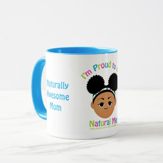 #Proud2BNaturalMe Geschenke für #Mama Tasse (Vorderseite Links)