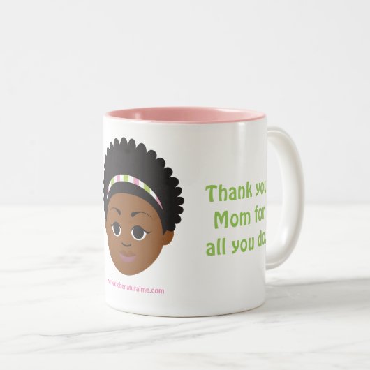#Proud2BNaturalMe Geschenke für #Mama Zweifarbige Tasse (VorderseiteRechts)
