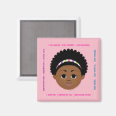 #Proud2BNaturalMe #IAm Positive Affirmation Afro Magnet (Vorderseite/Rückseite)