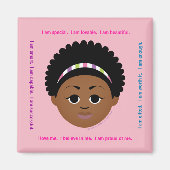 #Proud2BNaturalMe #IAm Positive Affirmation Afro Magnet (Vorne)