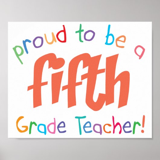 Proud 5. Klasse Lehrer Poster (Vorne)