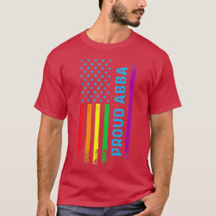 Proud Abba LGBT LGBTQ Rainbow Flag Proud Grandma T-Shirt