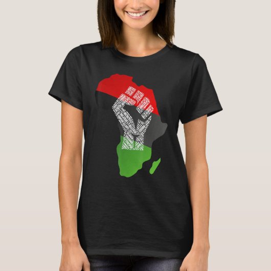 Proud Africa Flag African Continent Young ed Ances T-Shirt (Vorderseite)