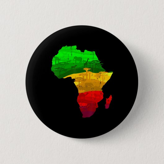 Proud Africa Map Green Yellow African Pride Ju Button (Vorderseite)