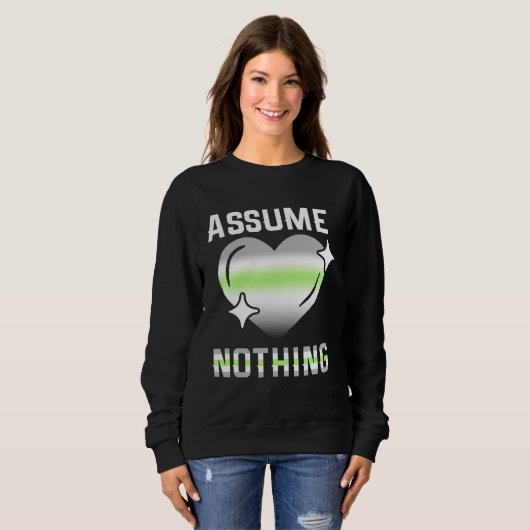 Proud AGENDER Assume Nothing Nonbinary Agender Fla Sweatshirt (Vorne ganz)