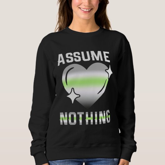 Proud AGENDER Assume Nothing Nonbinary Agender Fla Sweatshirt (Vorderseite)