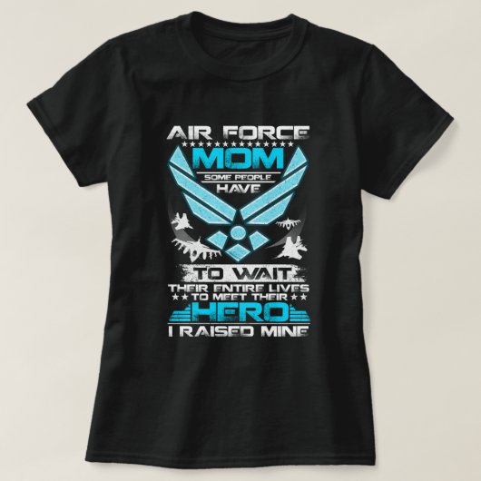 Proud Air Force Mom US Heart Military Mothers Day T-Shirt (Design vorne)