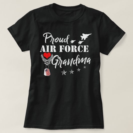 Proud Air Force Oma Shirt Heart Military Women (Design vorne)