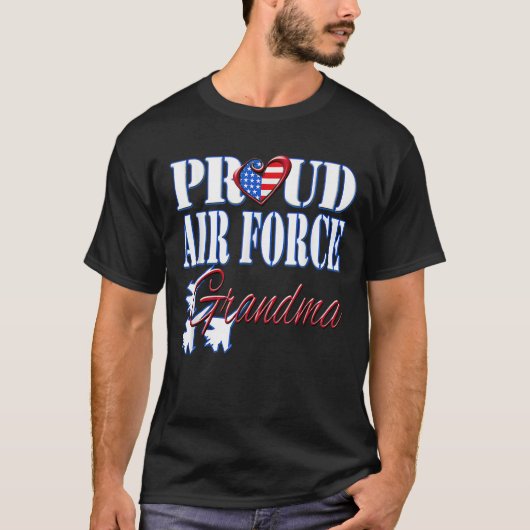 Proud Air Force Oma Shirt US Heart Military Wo (Vorderseite)