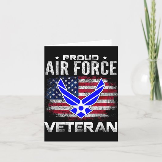 Proud Air Force Veteran mit amerikanischem Flag Ge Karte (Vorderseite)